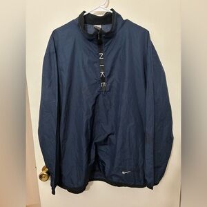 vintage Nike navy blue 1/4 zip nylon windbreaker pullover jacket Size L